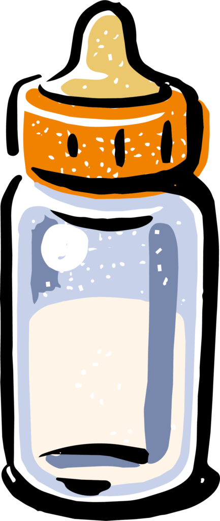 哺乳瓶のイラストです。 便を消