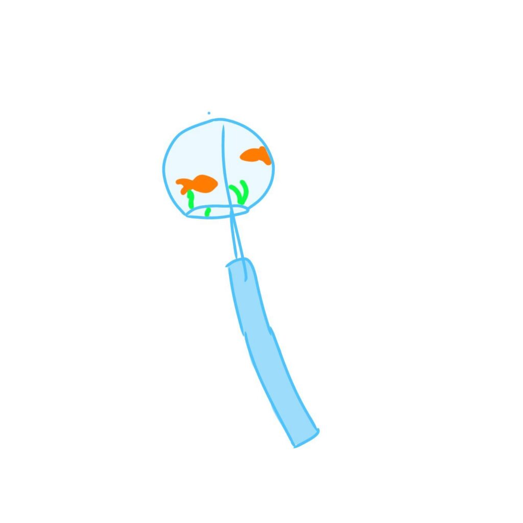 夏の風物詩である風鈴を描いてみ