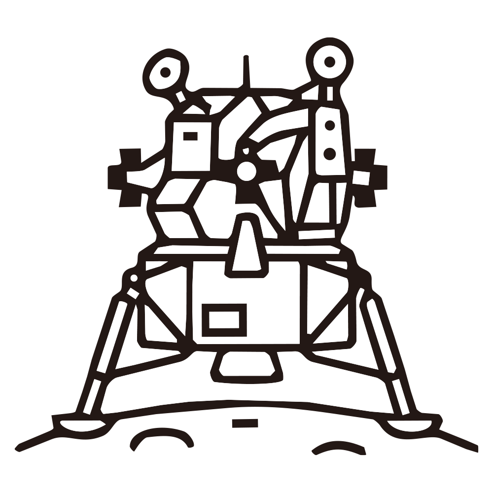 月の表面にしっかりと降り立った