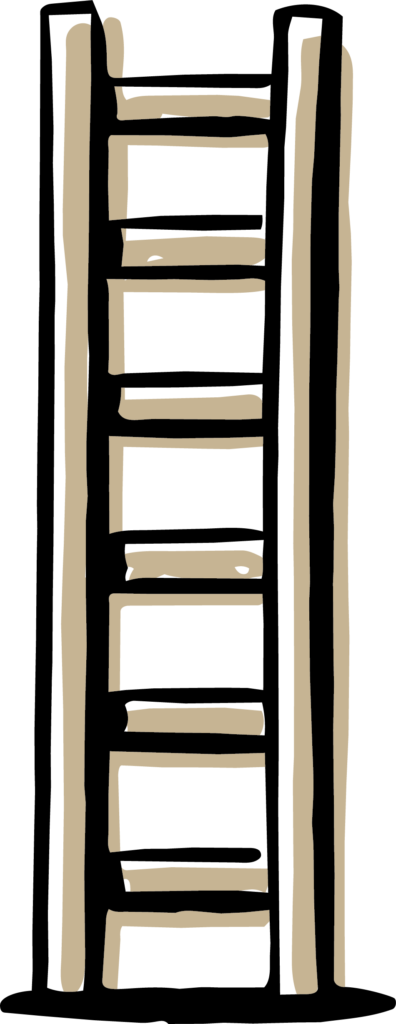 木製のハシゴのイラストです。 