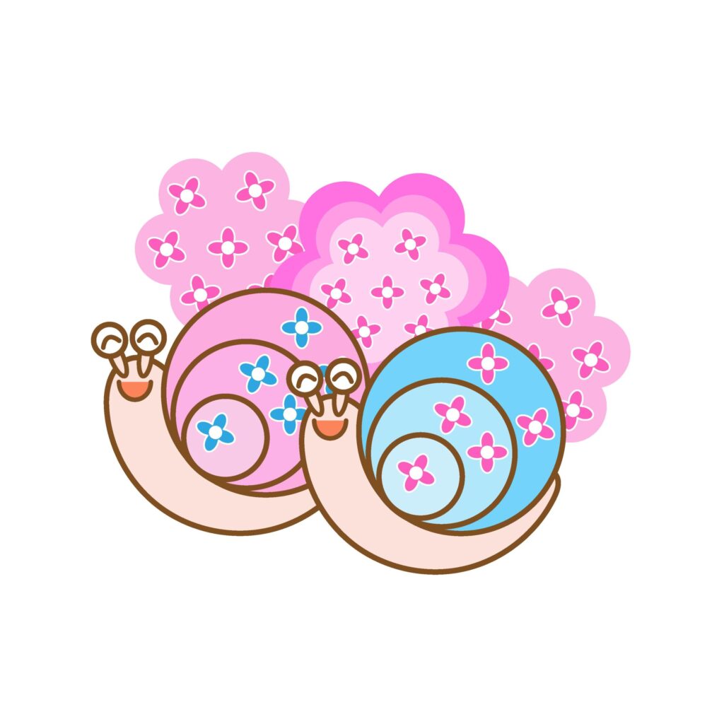 ６月、梅雨のシーズンのイラスト