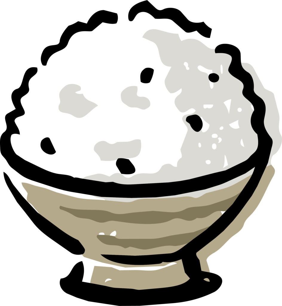 大盛りのご飯のイラストです。 