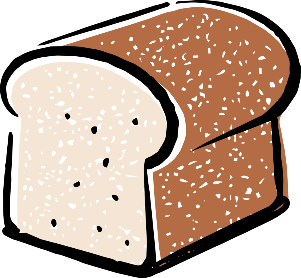 山型の食パンのイラストです。 