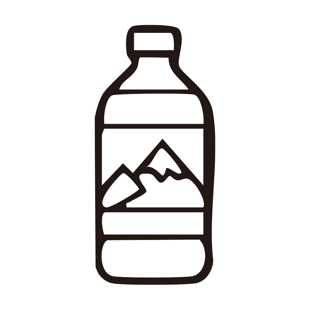 山のイラストがラベルに描かれた