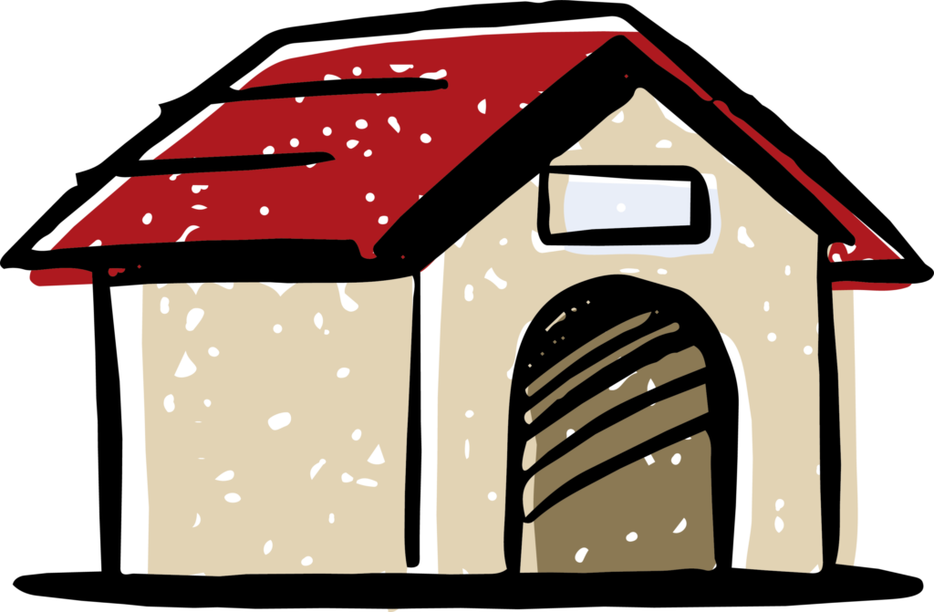 よくある犬小屋のイラストです。