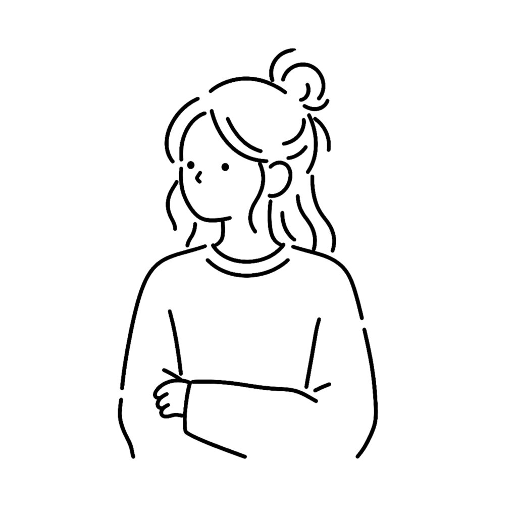 横向きの女性を描いた、シンプル