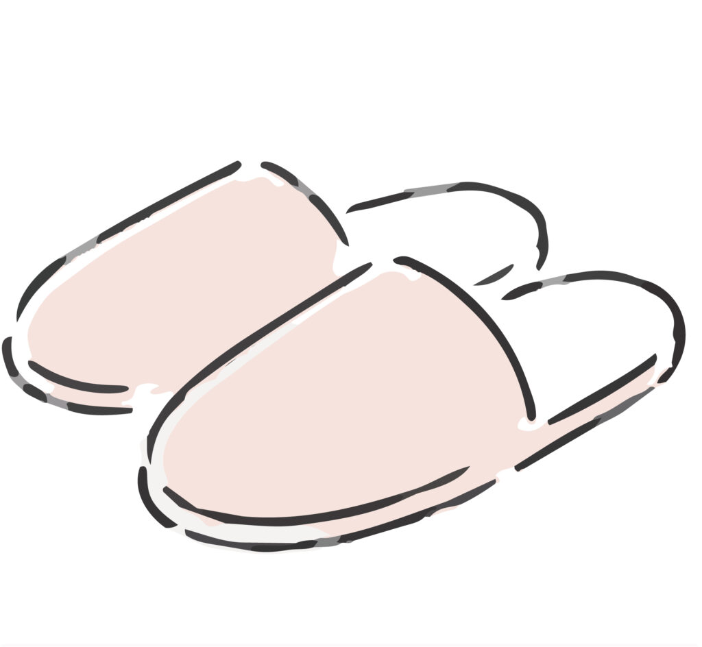 ピンクの可愛いスリッパのイラス