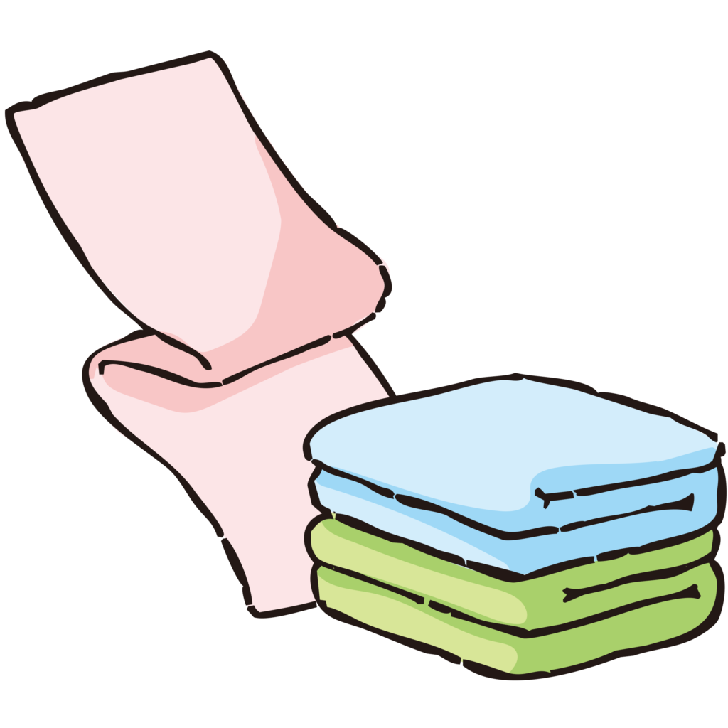 手書きのフェイスタオルのイラス