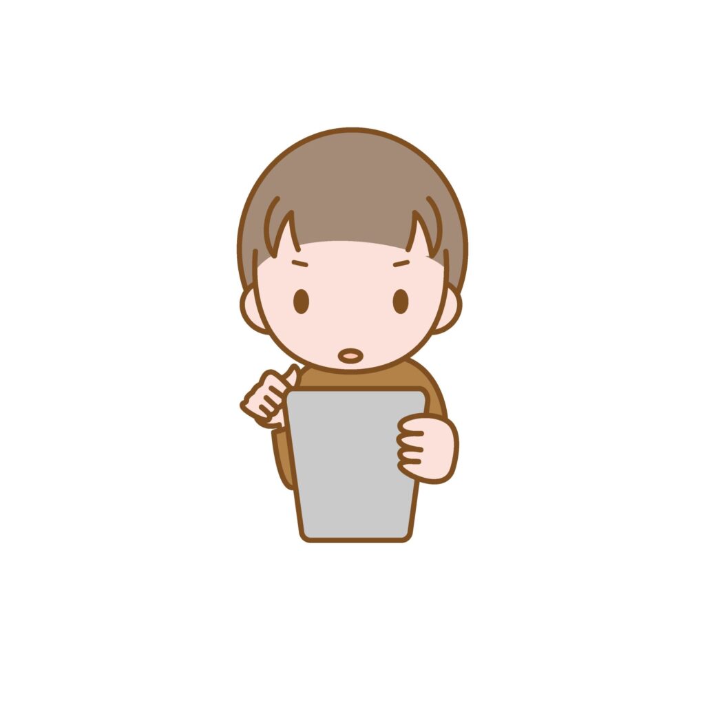 タブレットを操作する子どものイ