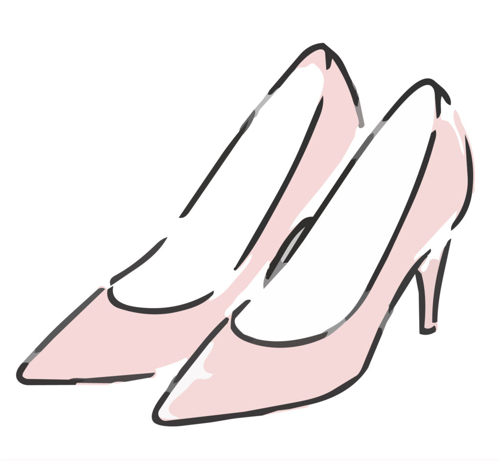 ピンクのハイヒールのイラストで