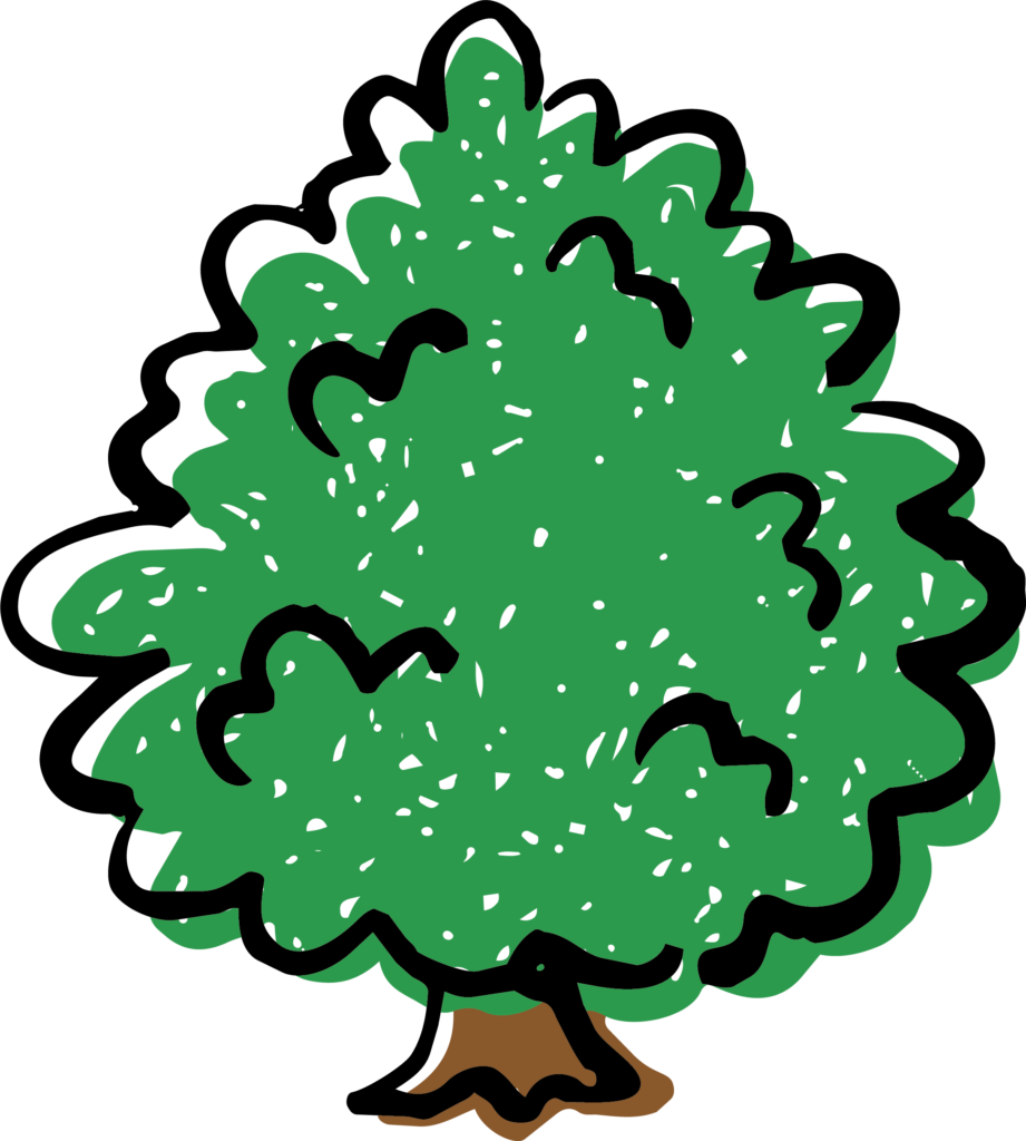 ごく普通の立木、樹木のイラスト