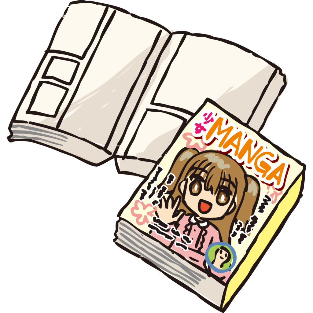 手書きの少女漫画雑誌のイラスト