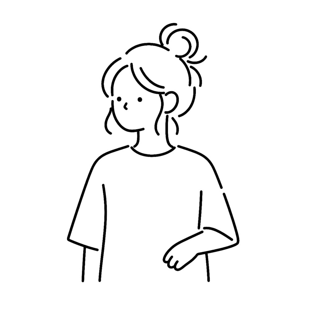 髪をまとめた横顔の女性を、すっ