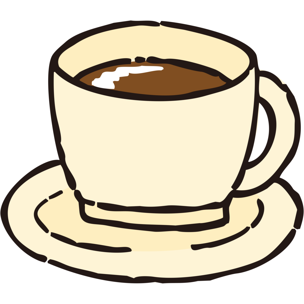 シンプルなコーヒーカップのイラ