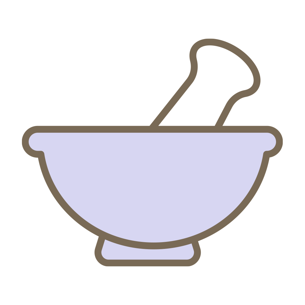 淡いブルーがお洒落な、乳棒付き