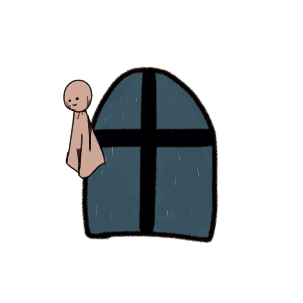 梅雨の時期の窓際を描いてみまし