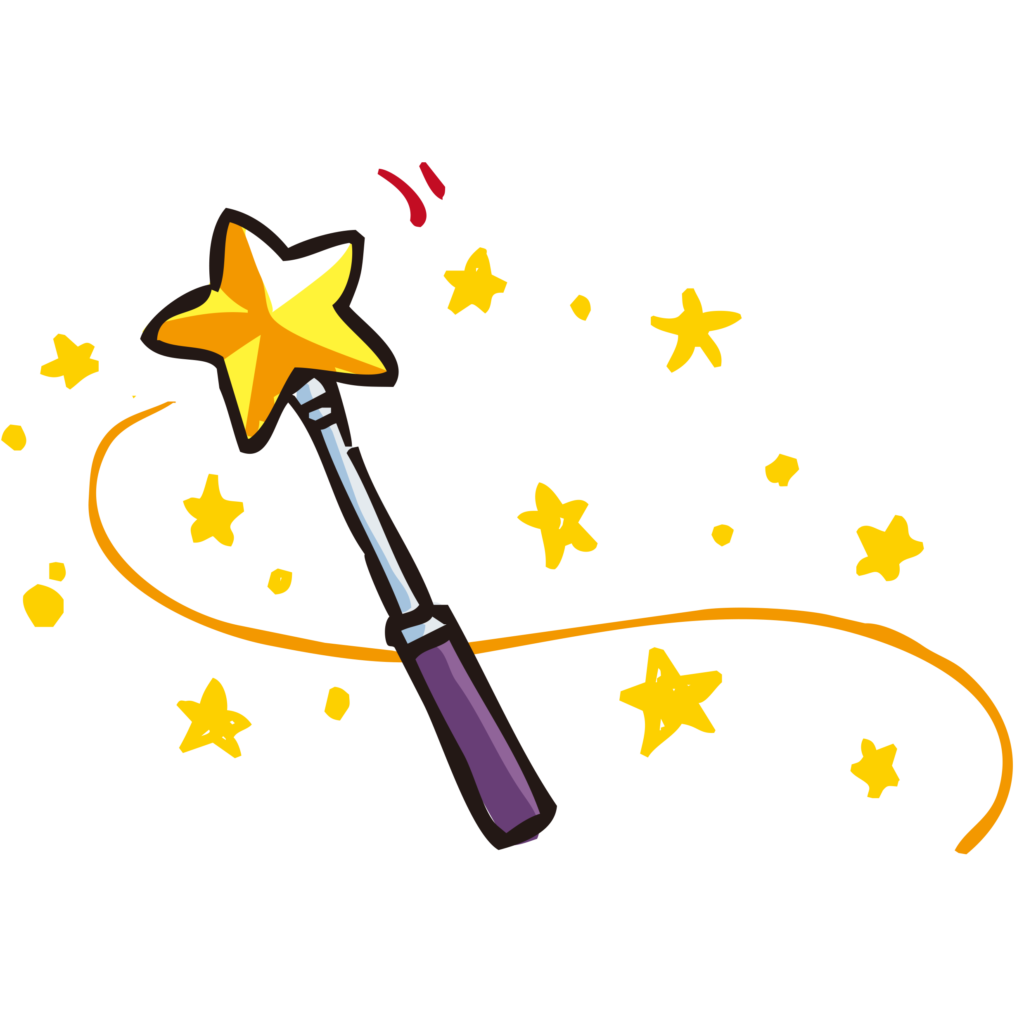 星の魔法の杖です。手書きのイラ