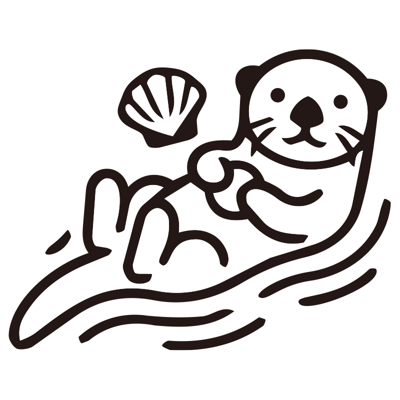 お腹に貝を乗せて水面にぷかぷか