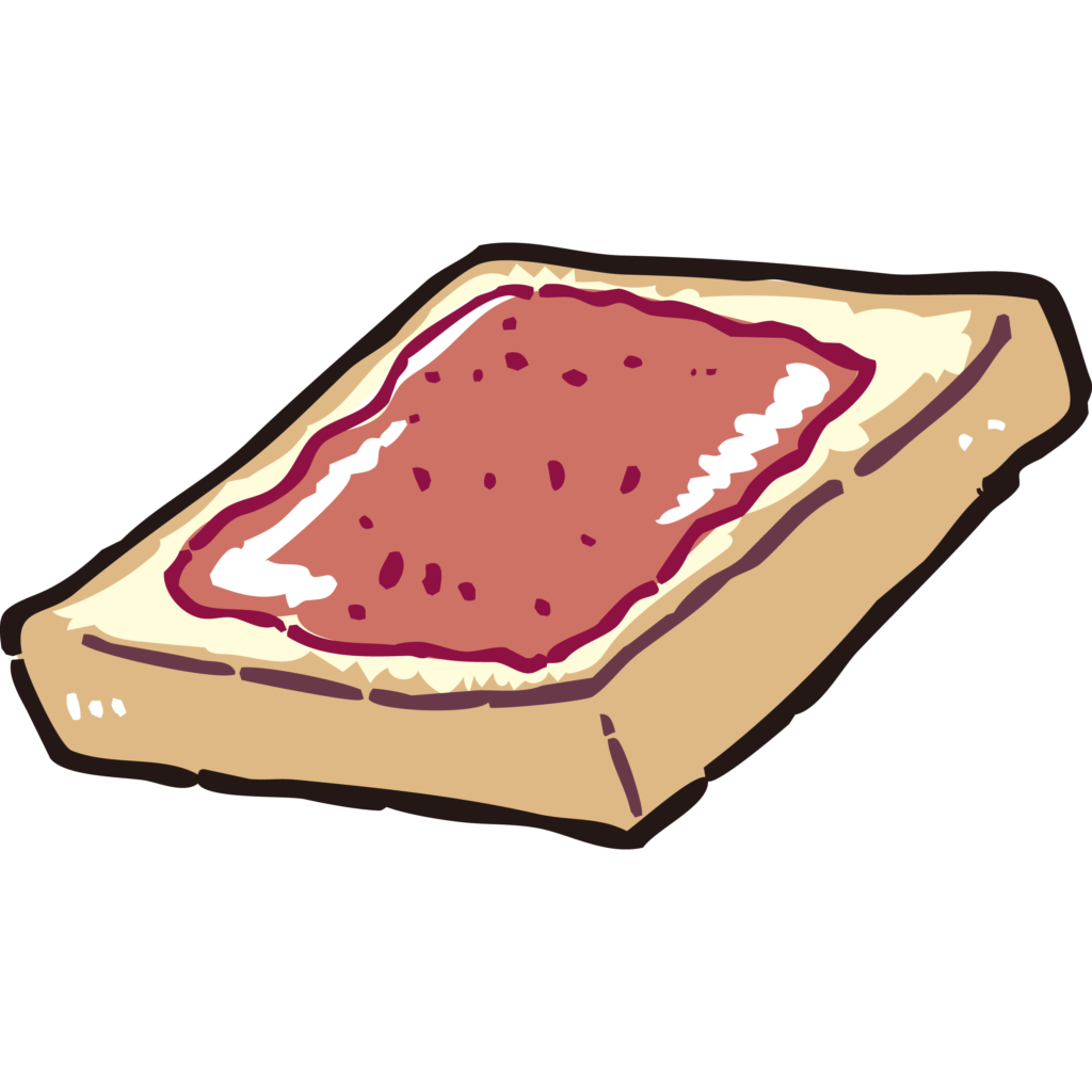 手書きのいちごジャムトーストの