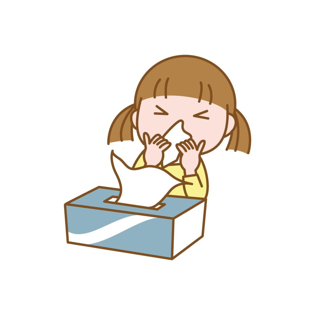アレルギー、または風邪気味のた