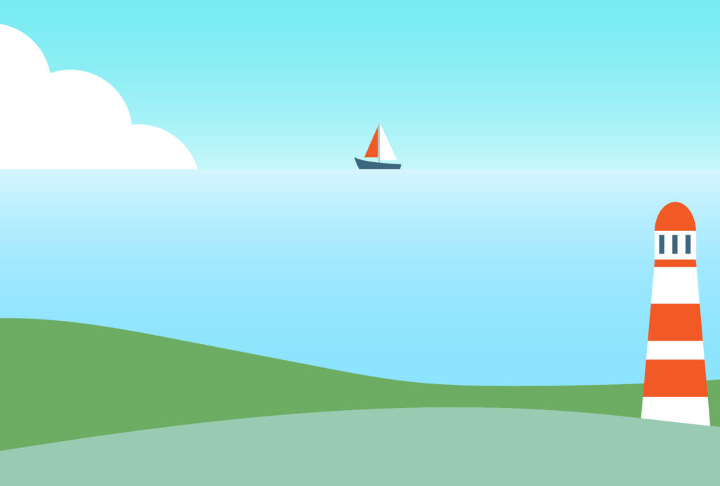 暑中見舞い 暑中見舞いのイラスト入りのテンプレート 海