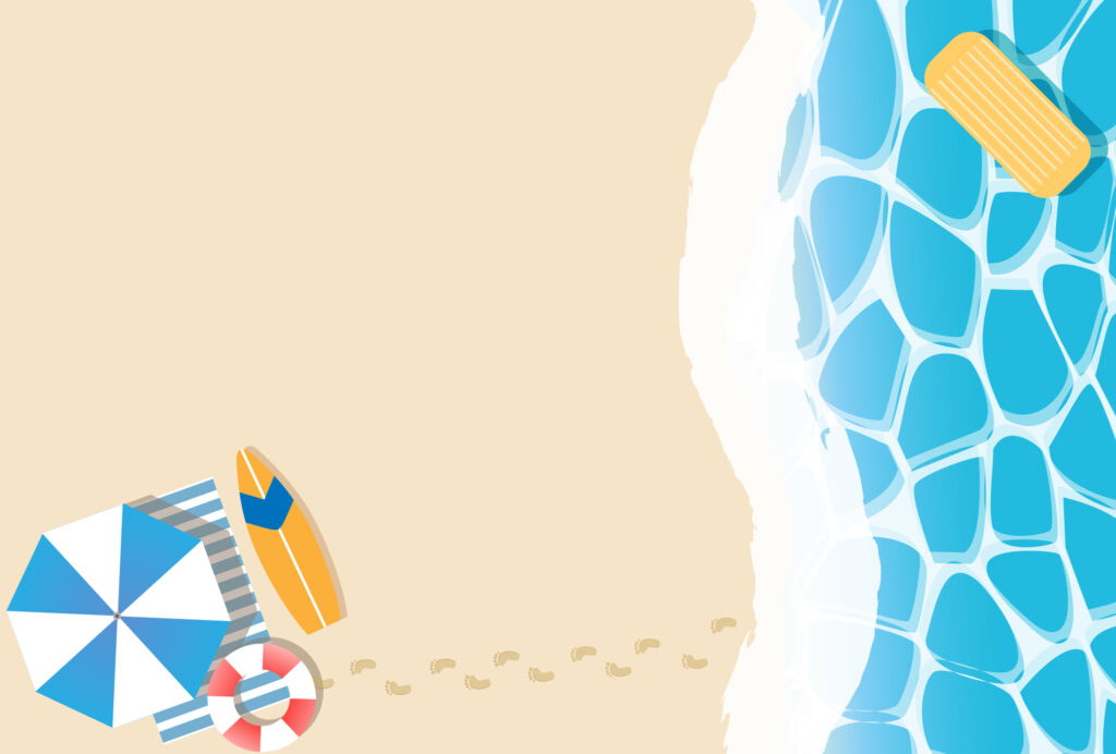 暑中見舞い 暑中見舞いのイラスト入りのテンプレート 海