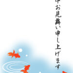 暑中見舞い 暑中見舞いのイラスト入りのテンプレート 金魚
