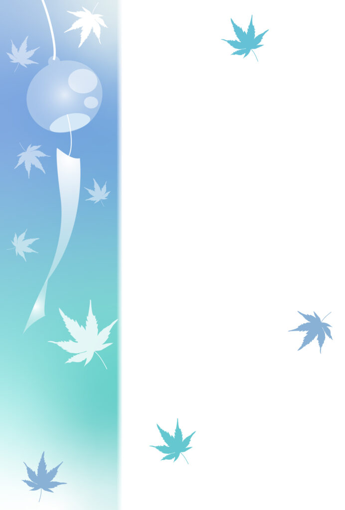 残暑見舞い 残暑見舞いのイラスト入りのテンプレート 紅葉