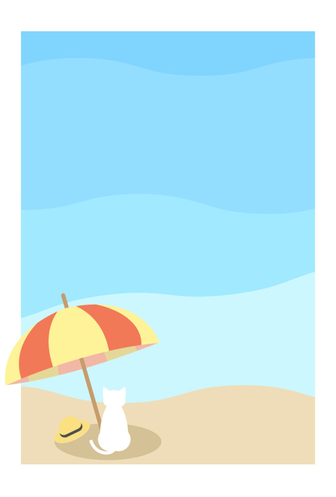 残暑見舞い 残暑見舞いのイラスト入りのテンプレート 海