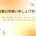 残暑見舞いのテンプレートに適した夕焼け空を舞う赤とんぼを描いたおしゃれでかわいい暑中見舞いのテンプレートです。 すいすいと気持ちよさそうに空を舞う赤とんぼ。日本