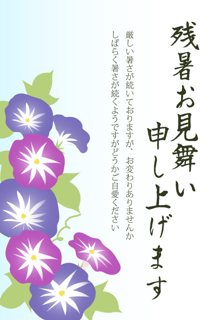色鮮やかな朝顔が凛と咲く晩夏の