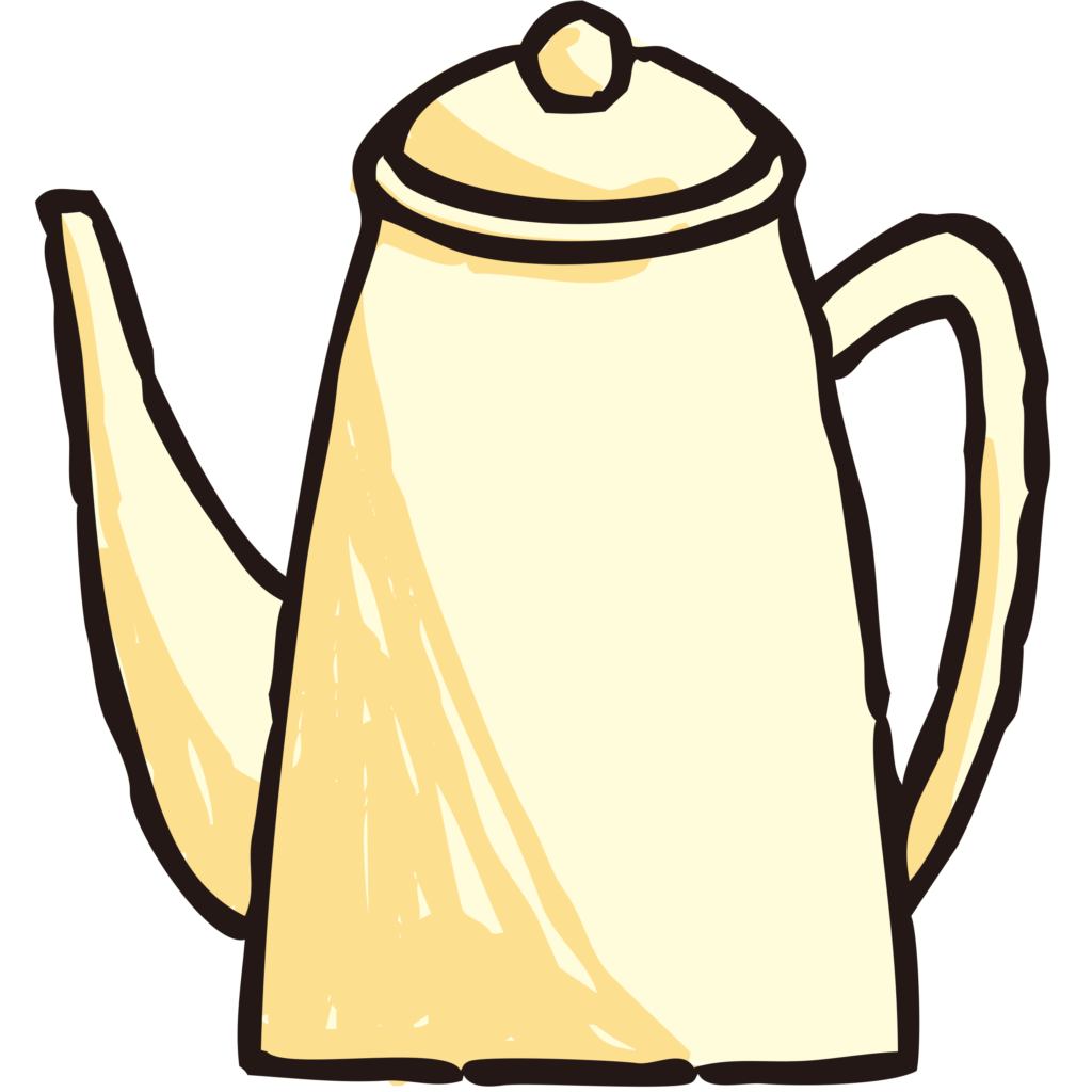 手書きのコーヒーポットのイラス