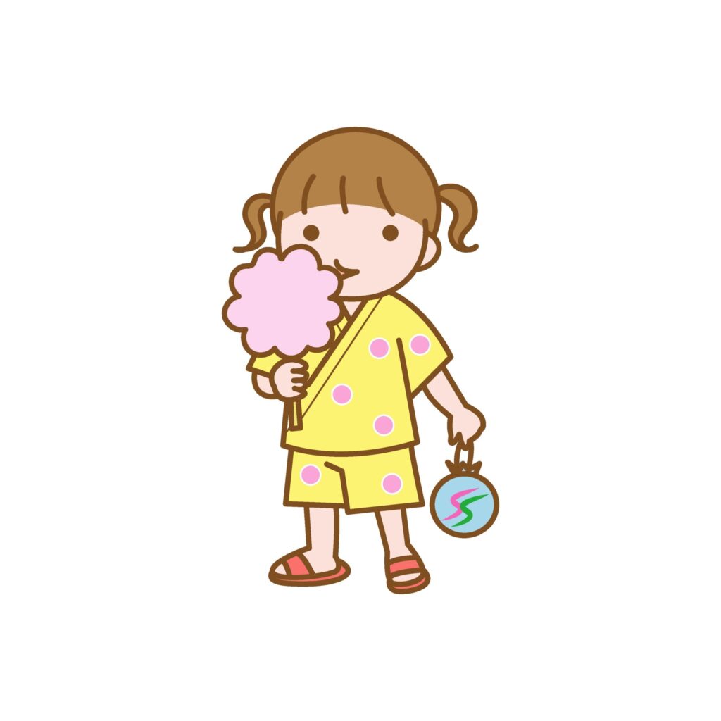 夏祭りを満喫するかわいい子ども