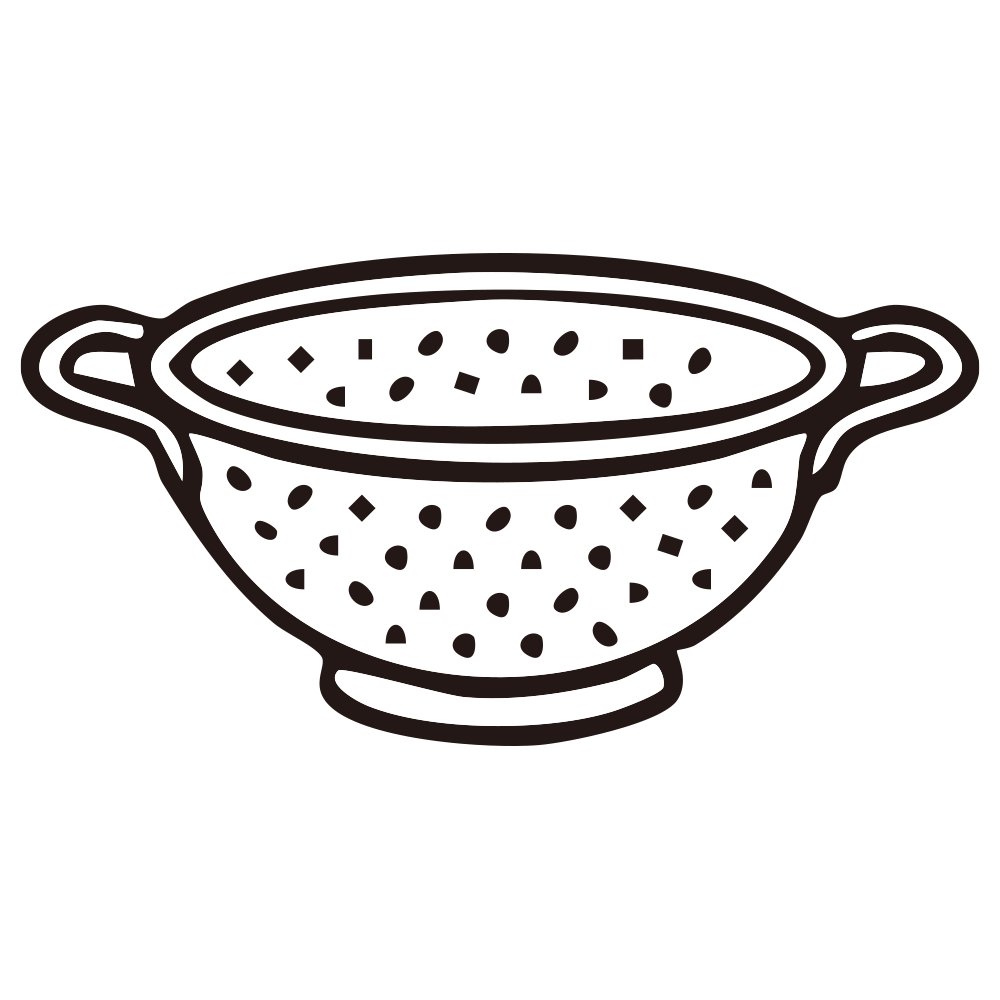 細かな水切り穴と両手が施された