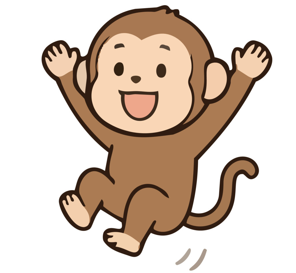 森の中で元気いっぱいにジャンプ