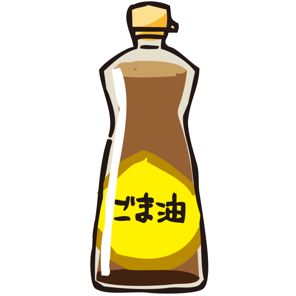手書きのゴマ油のイラストです。