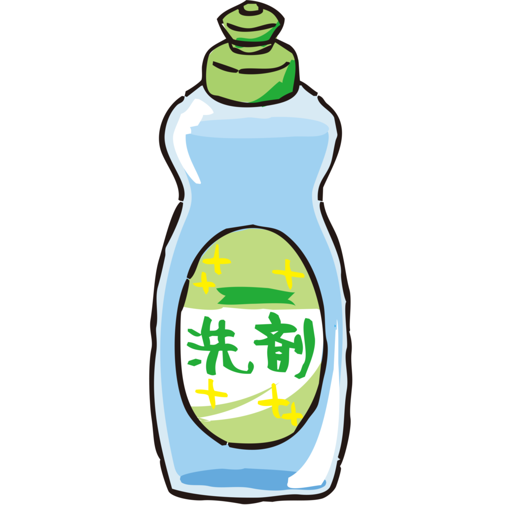 手書きの食器用洗剤のイラストで