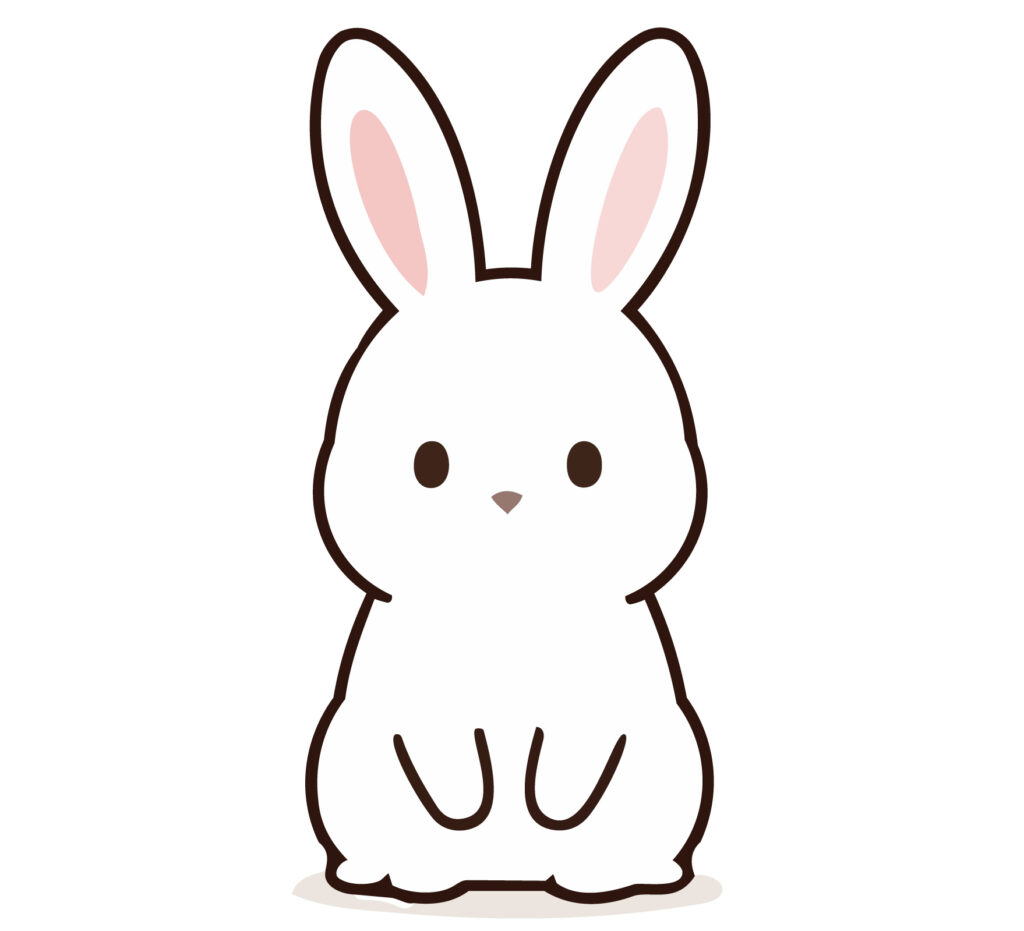 可愛いウサギの正面アイコンです
