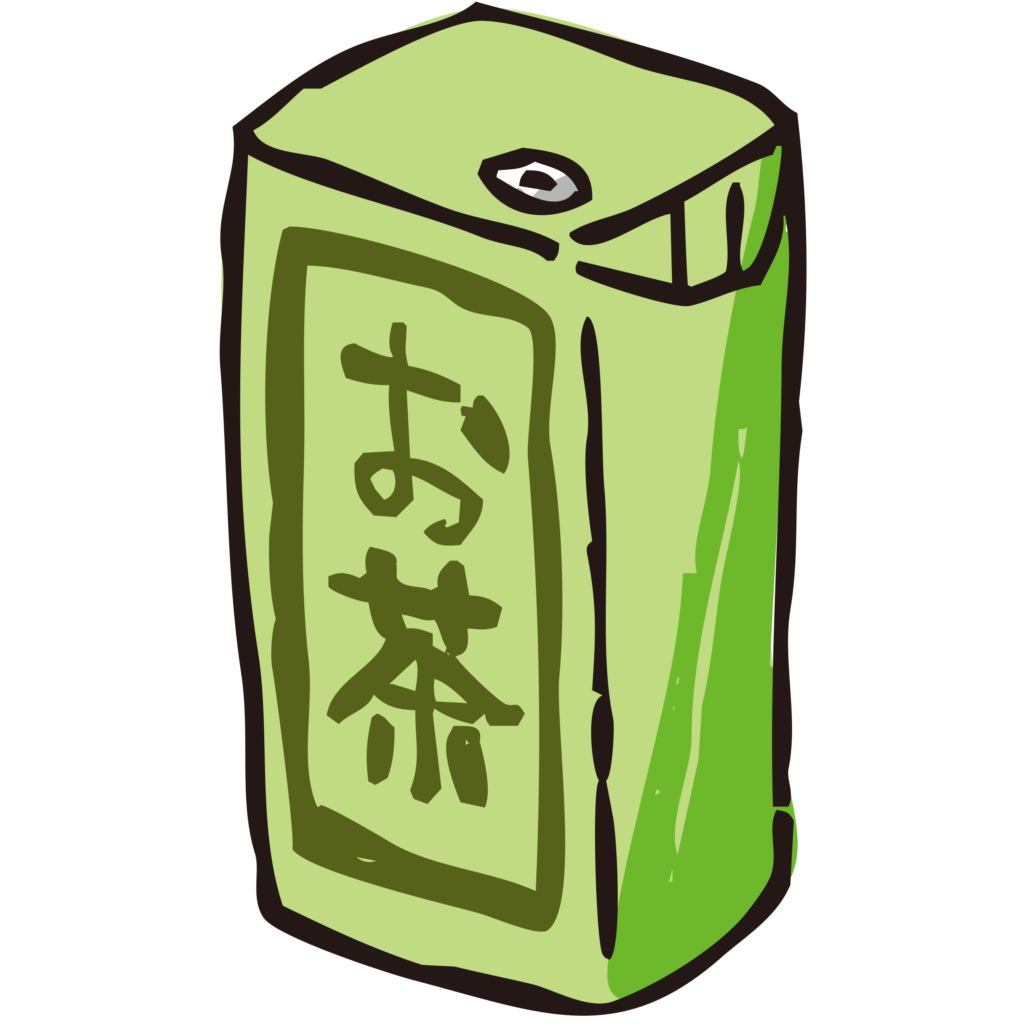手書きの紙パックのお茶のイラス