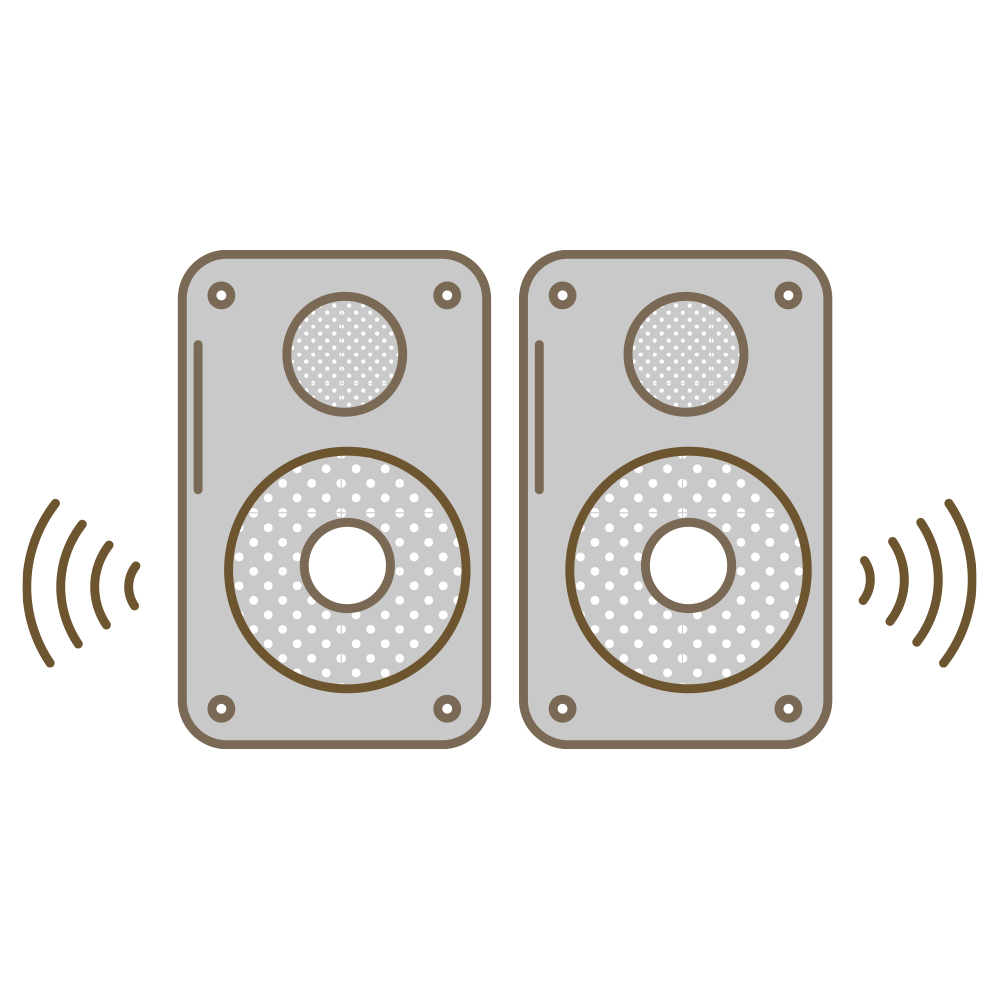音楽の振動波が出ている様子を描