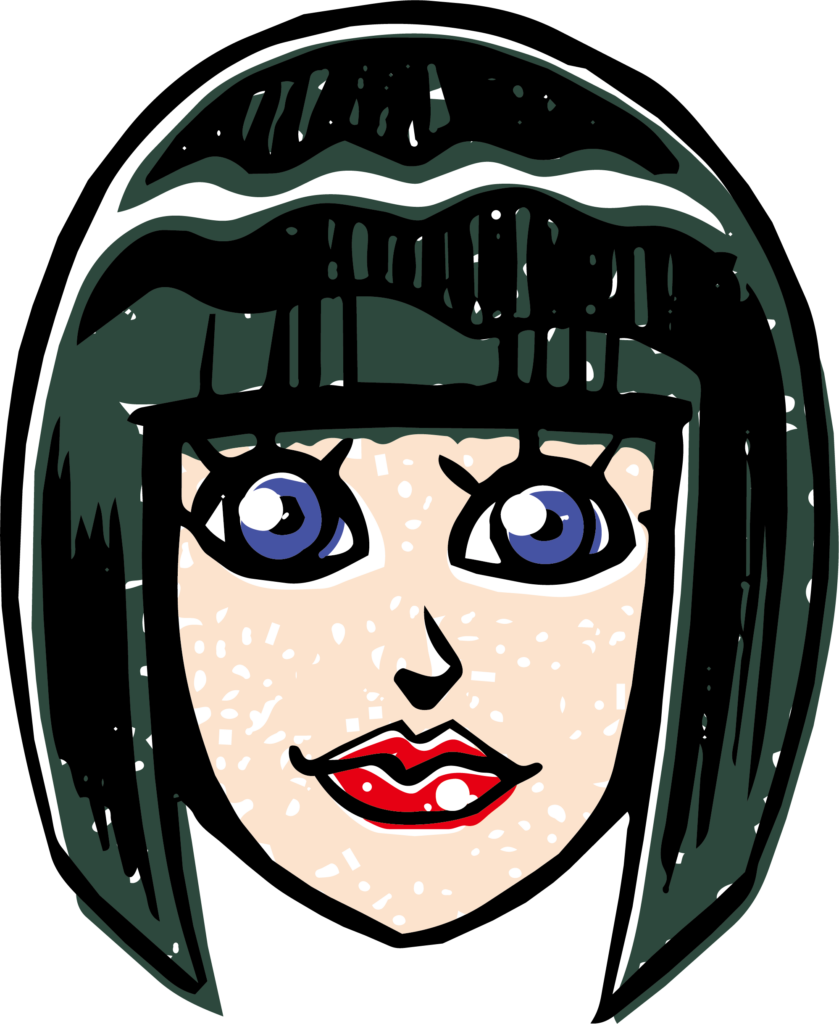 黒髪の美女のイラストです。 ク