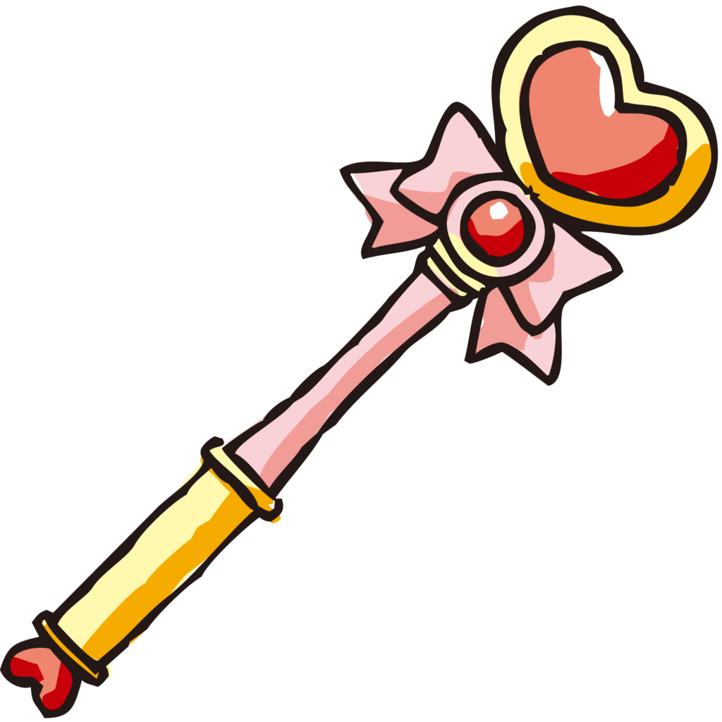 手書きの魔法のステッキのイラス