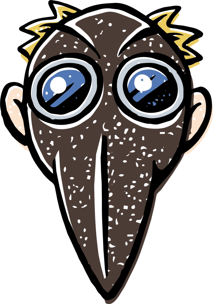 ペストマスクのイラストです。 