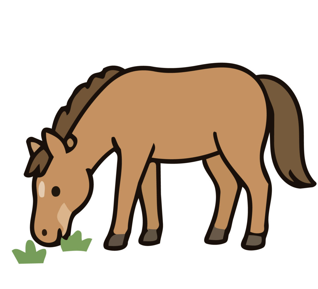 大自然のなかで のんびりと草を