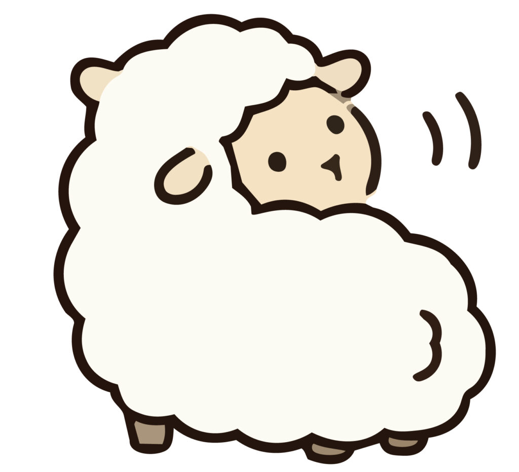 「めぇ～」と元気よく口を開けて