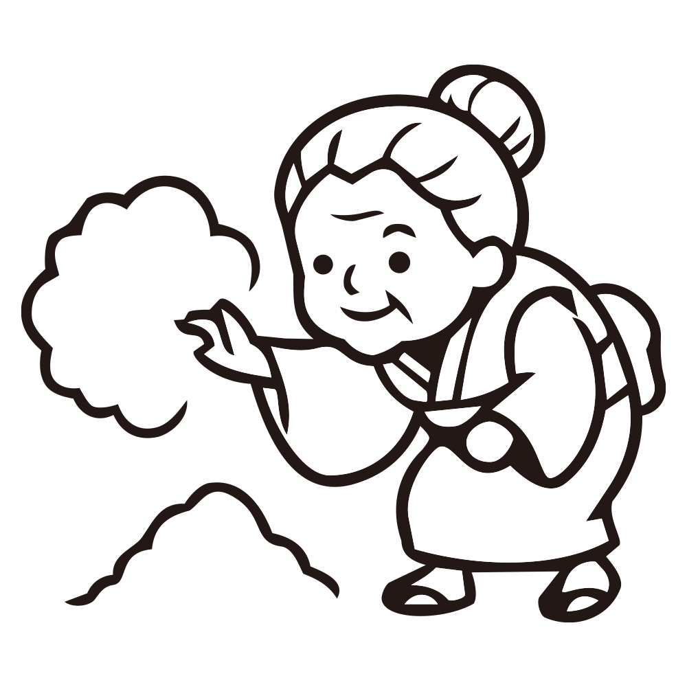 手にした砂をふわりと空中に向か