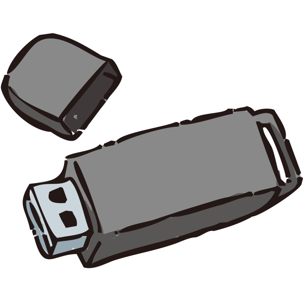 手書きのUSBスティックメモリ