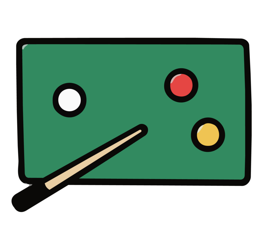 ビリヤードのイラストです。アミ