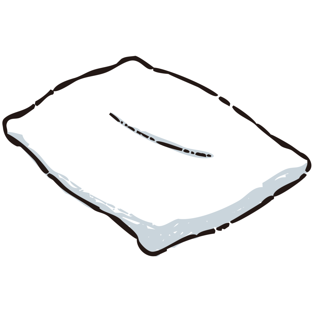 手書きの枕のイラストです。 ホ