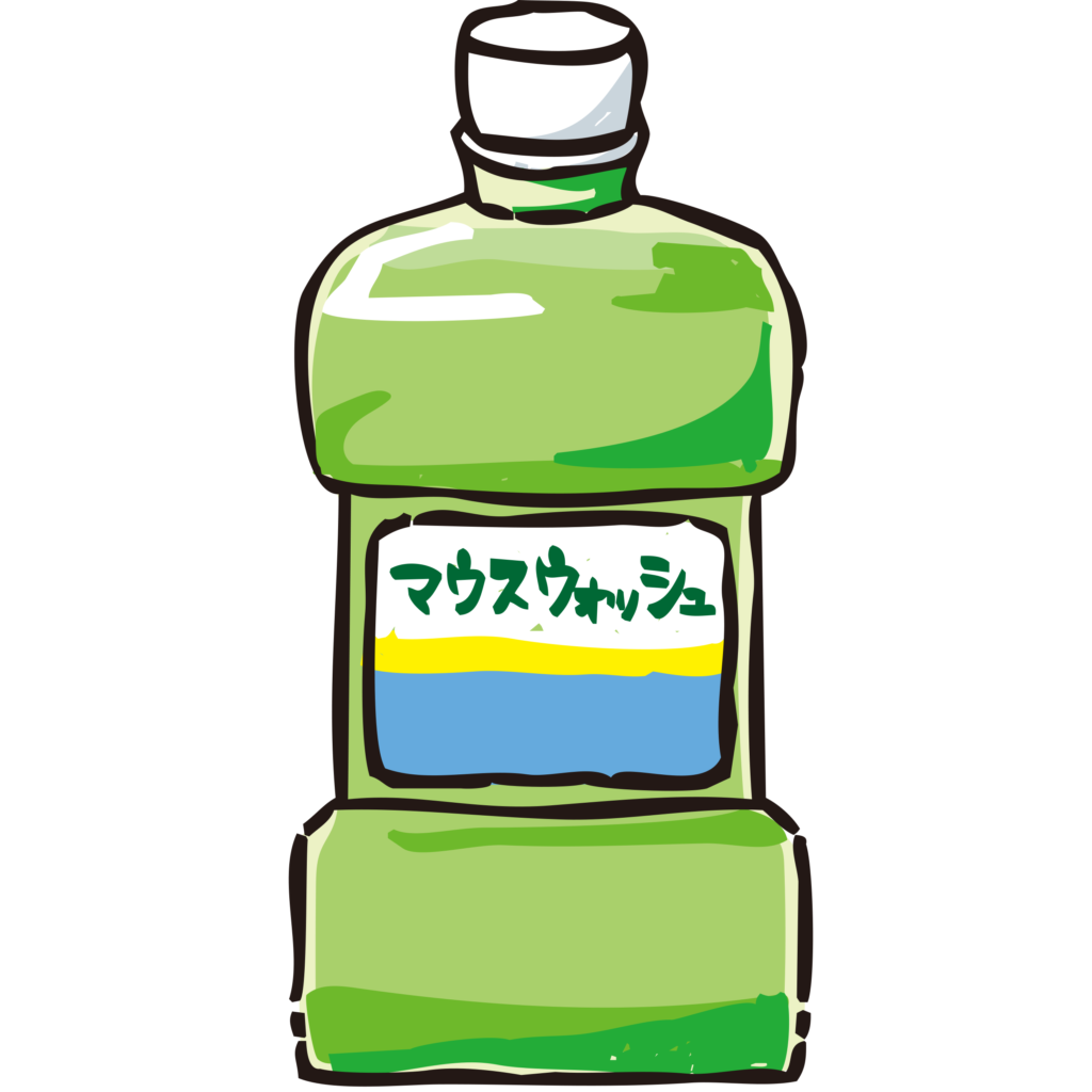 手書きのマウスウォッシュのボト